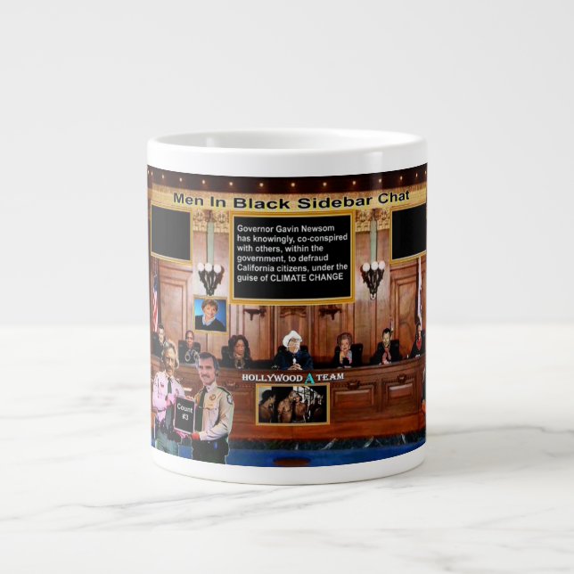 Governor Newsom climate change trial Large Coffee Mug (Front)