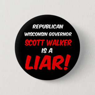 governor scott walker 6 cm round badge