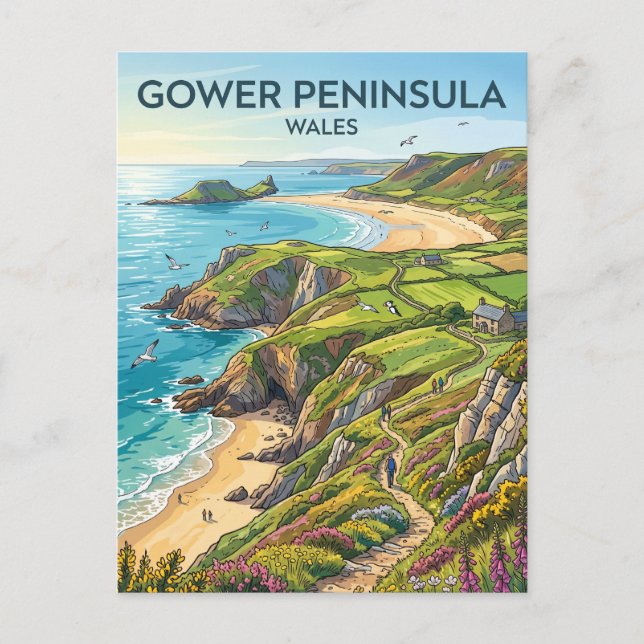 Gower Peninsula Wales Postcard (Front)