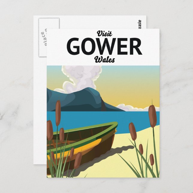 Gower Wales travel poster Postcard (Front/Back)