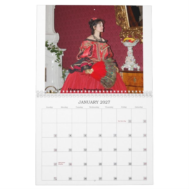 gown madame de pompadour calendar (Jan 2027)