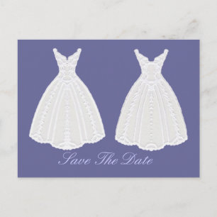 Gown Save The Date Commitment Ceremony Announcement Postcard