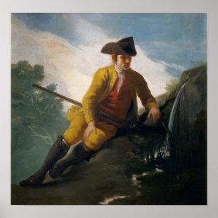 Goya - Hunter At Stream 1786 Poster