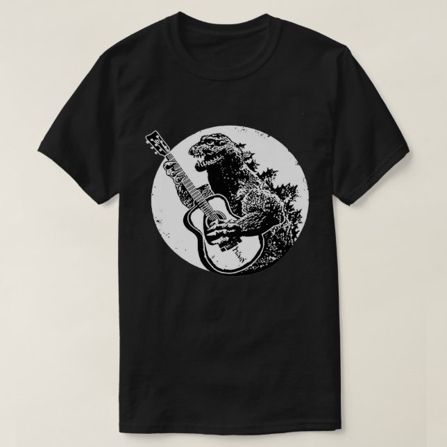 Gozilla playing guitar Premium  T-Shirt (Design Front)