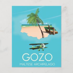 Gozo , Maltese archipelago Map Travel poster.