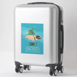 Gozo , Maltese archipelago Map Travel poster.