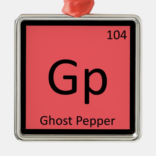 Gp - Ghost Pepper Chemistry Periodic Table Symbol Metal Ornament (Front)
