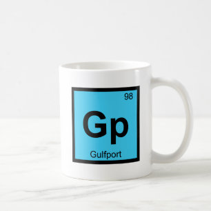 Gp - Gulfport Mississippi Chemistry Periodic Table Coffee Mug