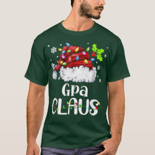 Gpa Claus Santa Hat Christmas Light Xmas Family T-Shirt