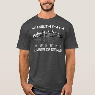 GPS Coordinates Capital Vienna Skyline T-Shirt