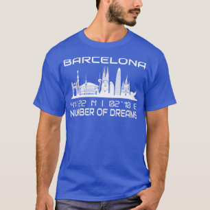 GPS Coordinates City Barcelona Skyline 2 T-Shirt