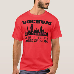 GPS Coordinates City Of Bochum Skyline Dream City T-Shirt