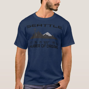 Gps Coordinates City Seattle Skyline Dream City 1 T-Shirt