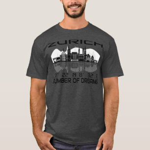 Gps Coordinates City Zurich Skyline Dream City 5 T-Shirt