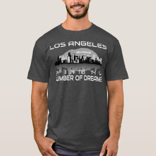 GPS Coordinates Los Angeles Skyline Dream City T-Shirt