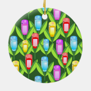 GPS Flowers Ceramic Ornament