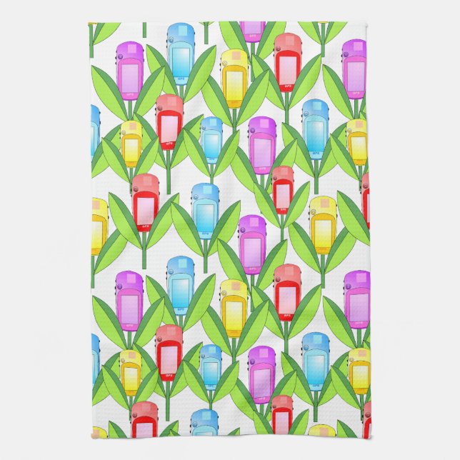 GPS Flowers Tea Towel (Vertical)