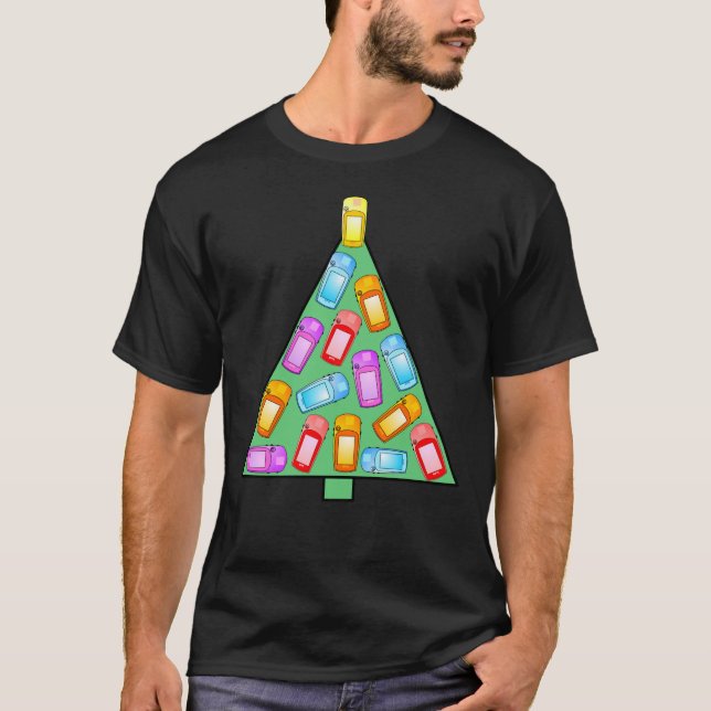 GPS Geocaching Christmas Tree T-Shirt (Front)
