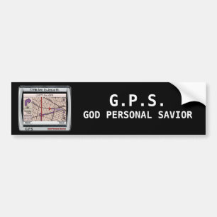 GPS God Personal Saviour Bumper Sticker