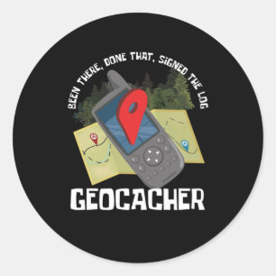 GPS Location Trackers Navigational Gift Geocaching Classic Round Sticker