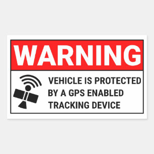 GPS Tracking Device Rectangular Sticker