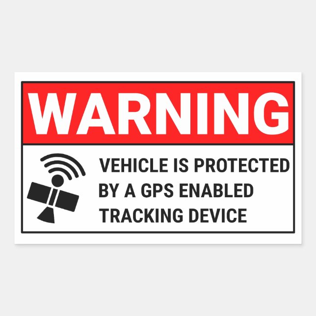GPS Tracking Device Rectangular Sticker (Front)
