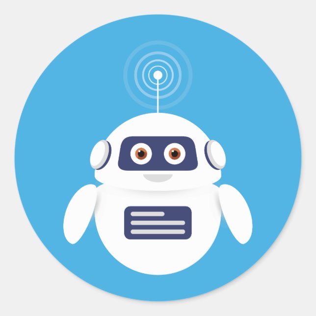 GPT Chatbot - Robot with Artificial Intelligence Classic Round Sticker (Front)