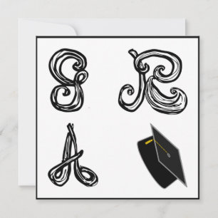 GR A Grad Cap For D Fabric Font Graduation
