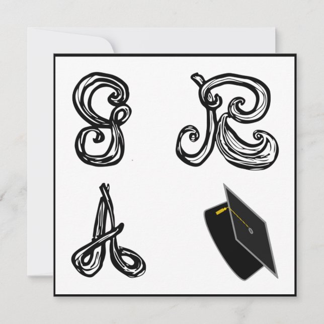 GR A Grad Cap For D Fabric Font Graduation (Front)