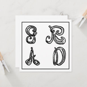 GR AD Fabric Font Letters Graduation Flat Card