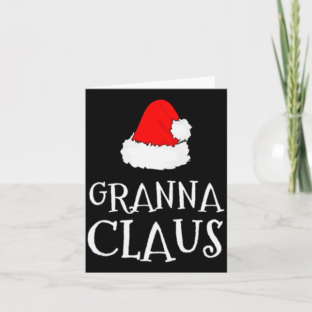 Gr Claus Christmas Santa's Pajama Family Matching  Card (Front)