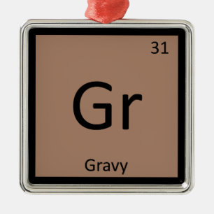 Gr - Gravy Condiment Chemistry Periodic Table Metal Tree Decoration