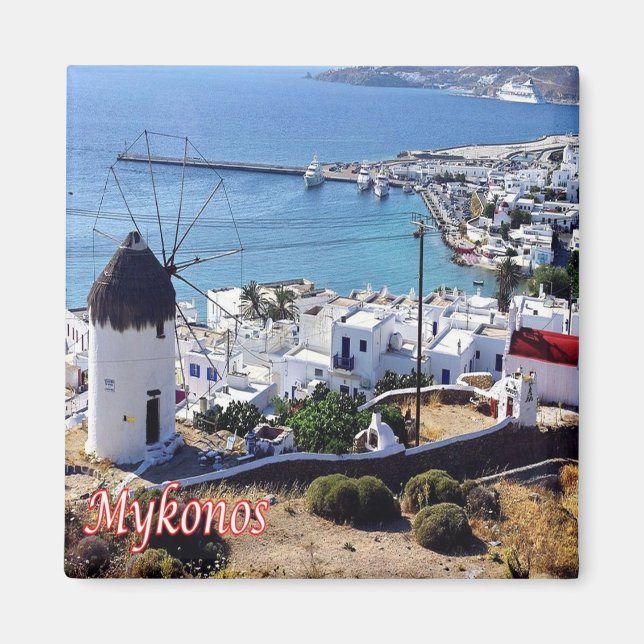 GR - Greece - Mykonos - Panorama Magnet (Front)