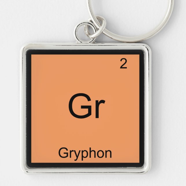 Gr - Gryphon Funny Chemistry Element Symbol Tee Key Ring (Front)