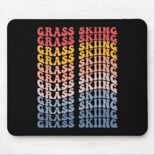 Gr Skiing Groovy Retro Sports  Mouse Pad