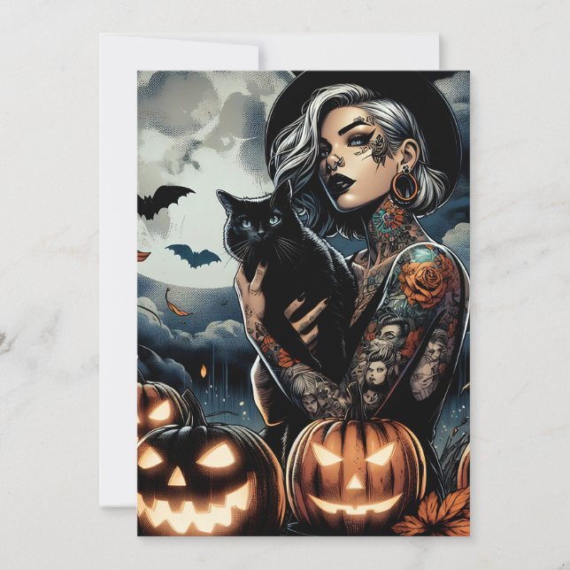 Grab a Broom | Witch Themed Halloween Party Invitation (Front)