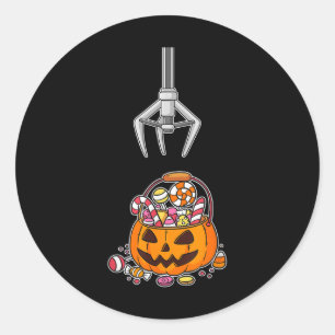 Grab A Candy Pumpkin Funny Halloween Classic Round Sticker