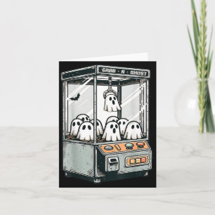 Grab A Ghost Claw Machine Arcade Funny Halloween Card