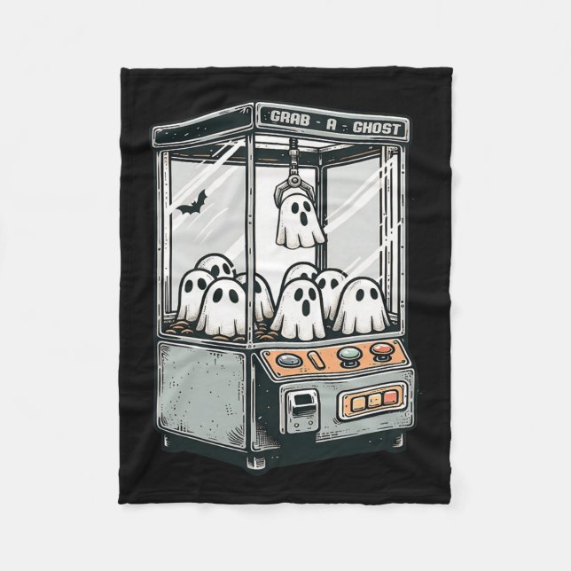 Grab A Ghost Claw Machine Arcade Funny Halloween K Fleece Blanket (Front)