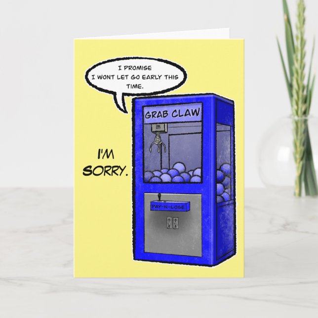 Grab Claw Machine Apology Card (Front)