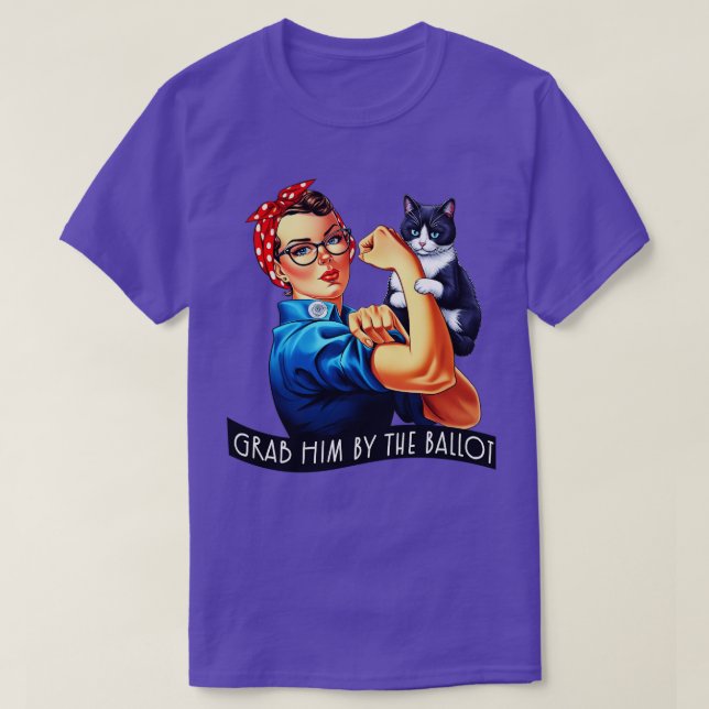 Grab Him By The Ballot Kamala 2024 Funny Election T-Shirt (Design Front)