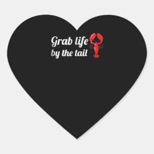 Grab Life By Tail Lobster Diving Spearfishing Heart Sticker