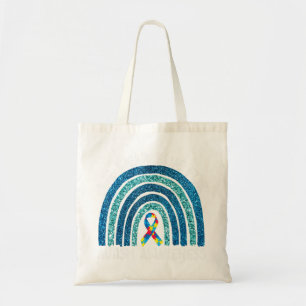 Grab This "Blue Autism Awareness Rainbow" As a Per Tote Bag