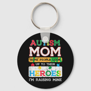 Grab this cute Autism Mum Heroes Raising Mine T-Sh Key Ring