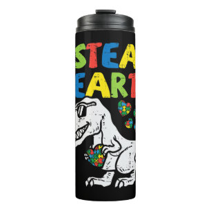 Grab this cute I Steal Hearts Trex Dinosaur T-Shir Thermal Tumbler
