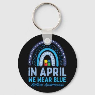 Grab this cute In April We Wear Blue Autism Awaren Key Ring