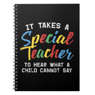 Grab this cute It Takes A Special Teacher To Hear Notebook