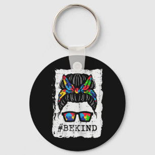 Grab this cute Messy Bun Puzzle Bandanna Be Kind T Key Ring