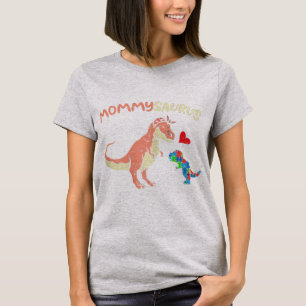Grab this cute Mommysaurus Puzzle Dinosaur T-Shirt