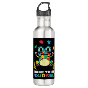 Grab this cute Puzzle Frog Dare To Be Yourself T-S 710 Ml Water Bottle